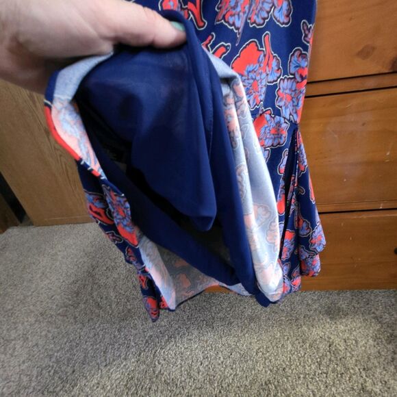 ANTHROPOLOGIE Peter Som X Made in Kind Tiered Floral Dress Size 4 Blue Red - Picture 14 of 15